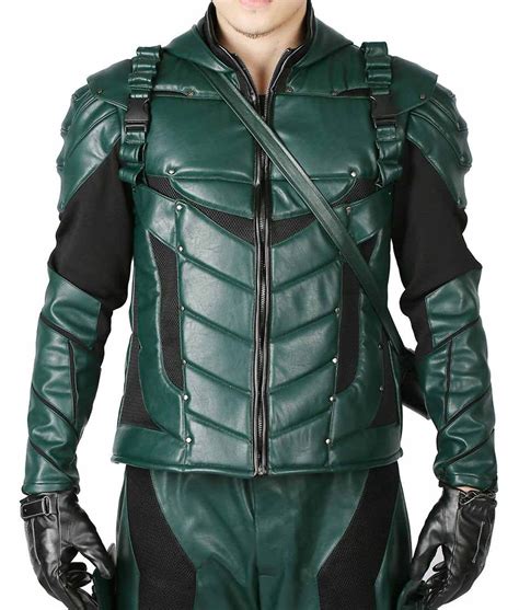 arrow jacket replica|Men's Green Arrow Vegan Leather Jacket .